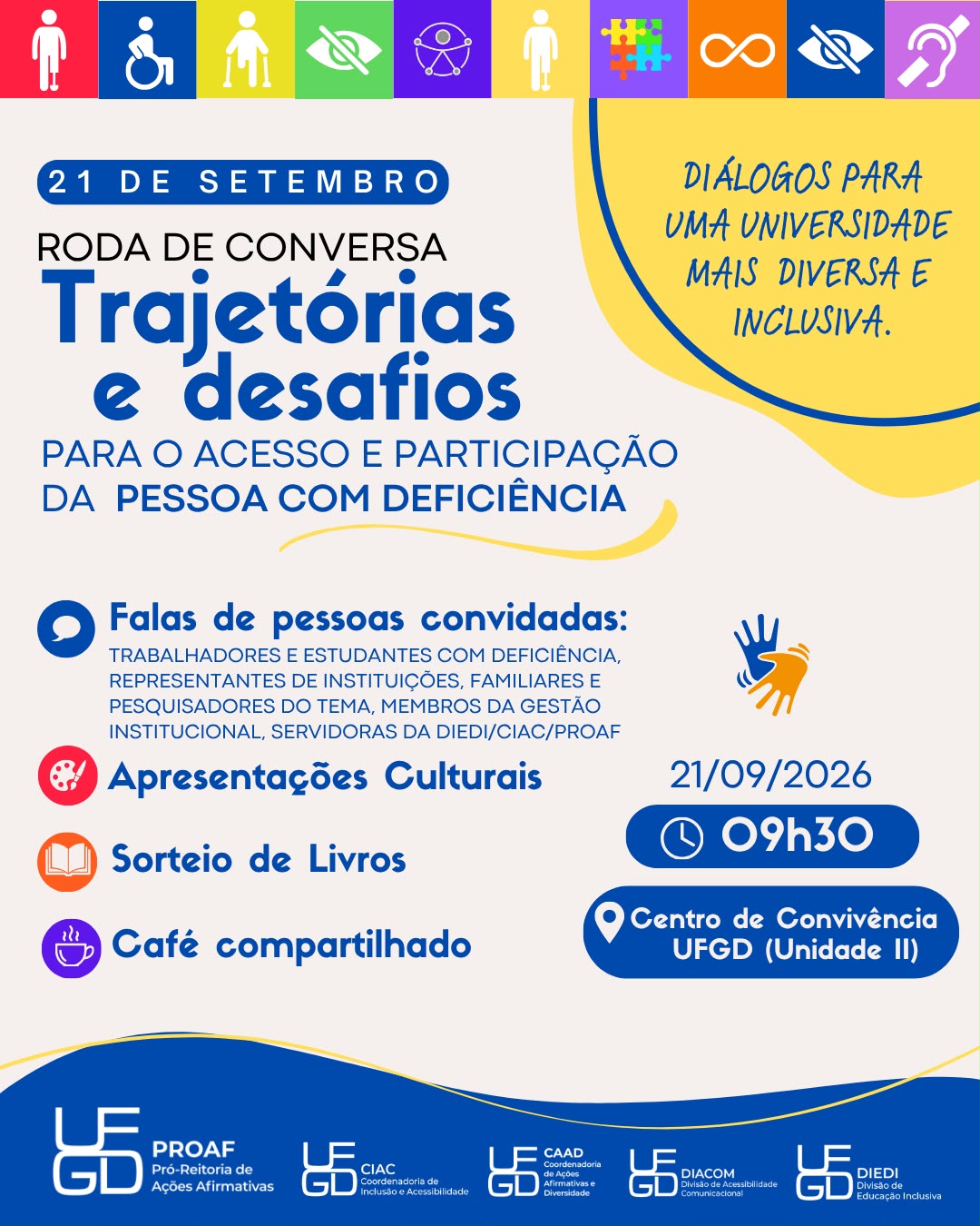 Cartaz evento dia 21 de setembro às 09h30 na UFGD